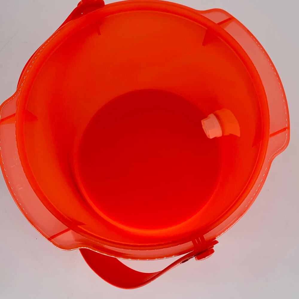 Tupperware Jumbo Canister Handle Serving Spout Pouring Orange Lid 20 C 1 Gallon - Picture 3 of 6